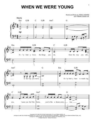 when we were young piano sheet music